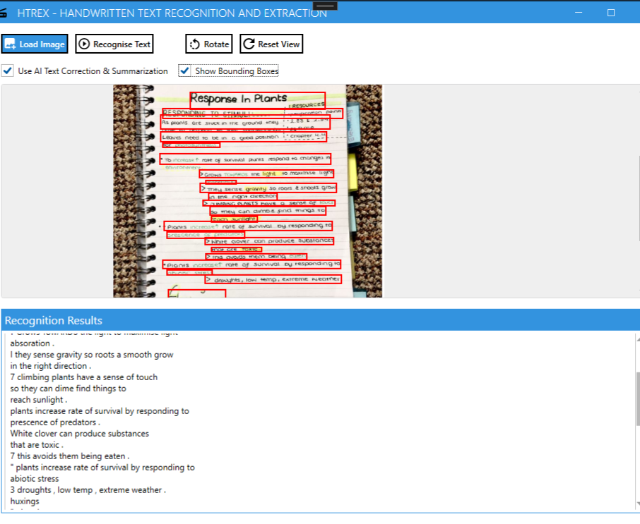HTREX (Handwritten Text Recognition and Extraction)